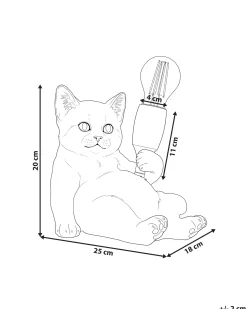 Outlet Beliani Lampada da tavolo Gatto ZIPPY Oro Oro Ottone