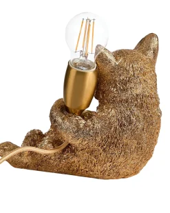 Outlet Beliani Lampada da tavolo Gatto ZIPPY Oro Oro Ottone