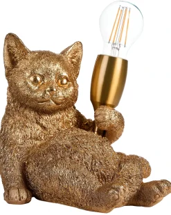 Outlet Beliani Lampada da tavolo Gatto ZIPPY Oro Oro Ottone