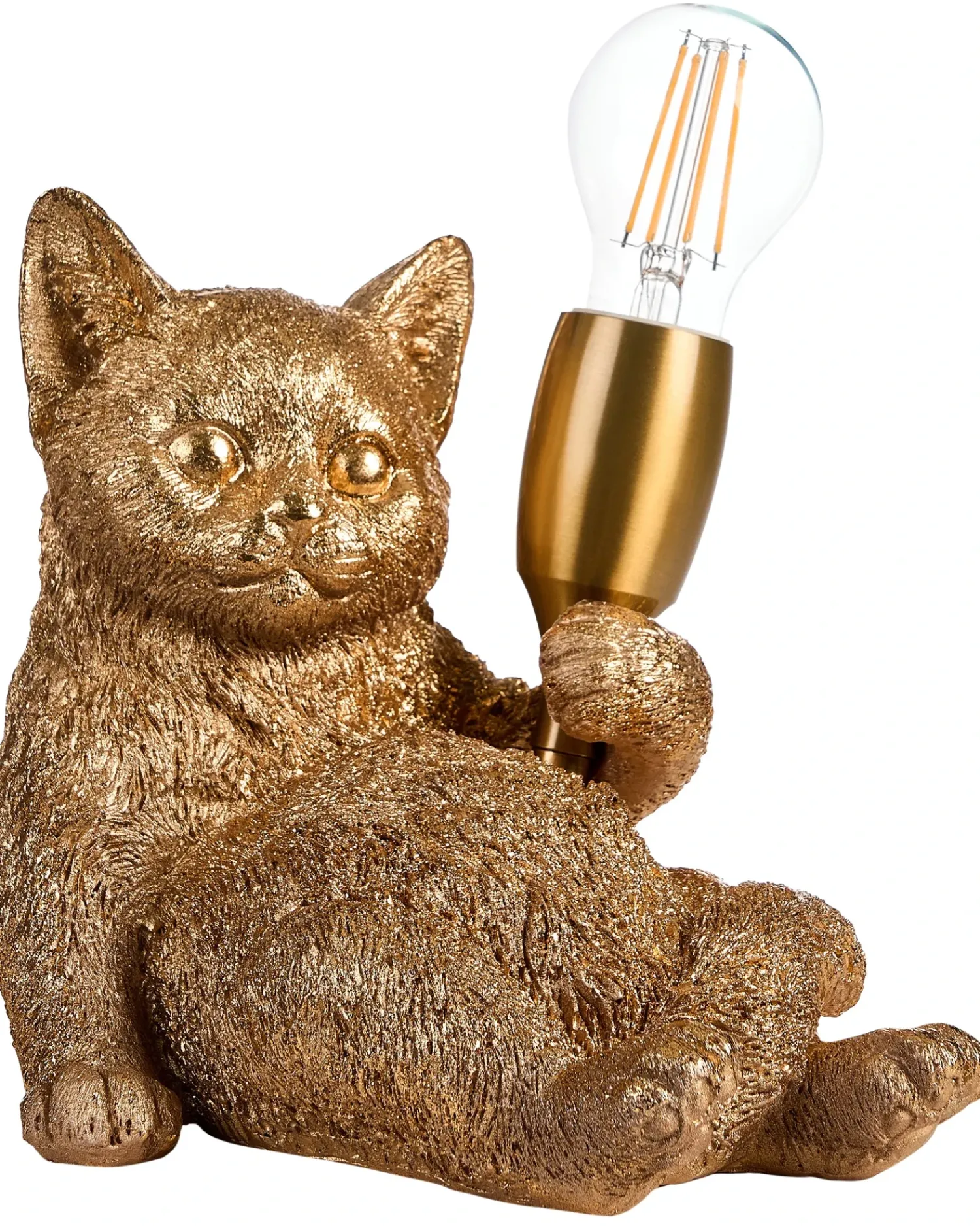 Outlet Beliani Lampada da tavolo Gatto ZIPPY Oro Oro Ottone