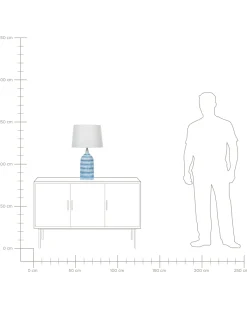 Beliani Lampada da tavolo GEORGINA Ceramica Blu Bianco Blu