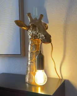 Best Beliani Lampada da tavolo Giraffa MALAIKA Oro Ottone Oro