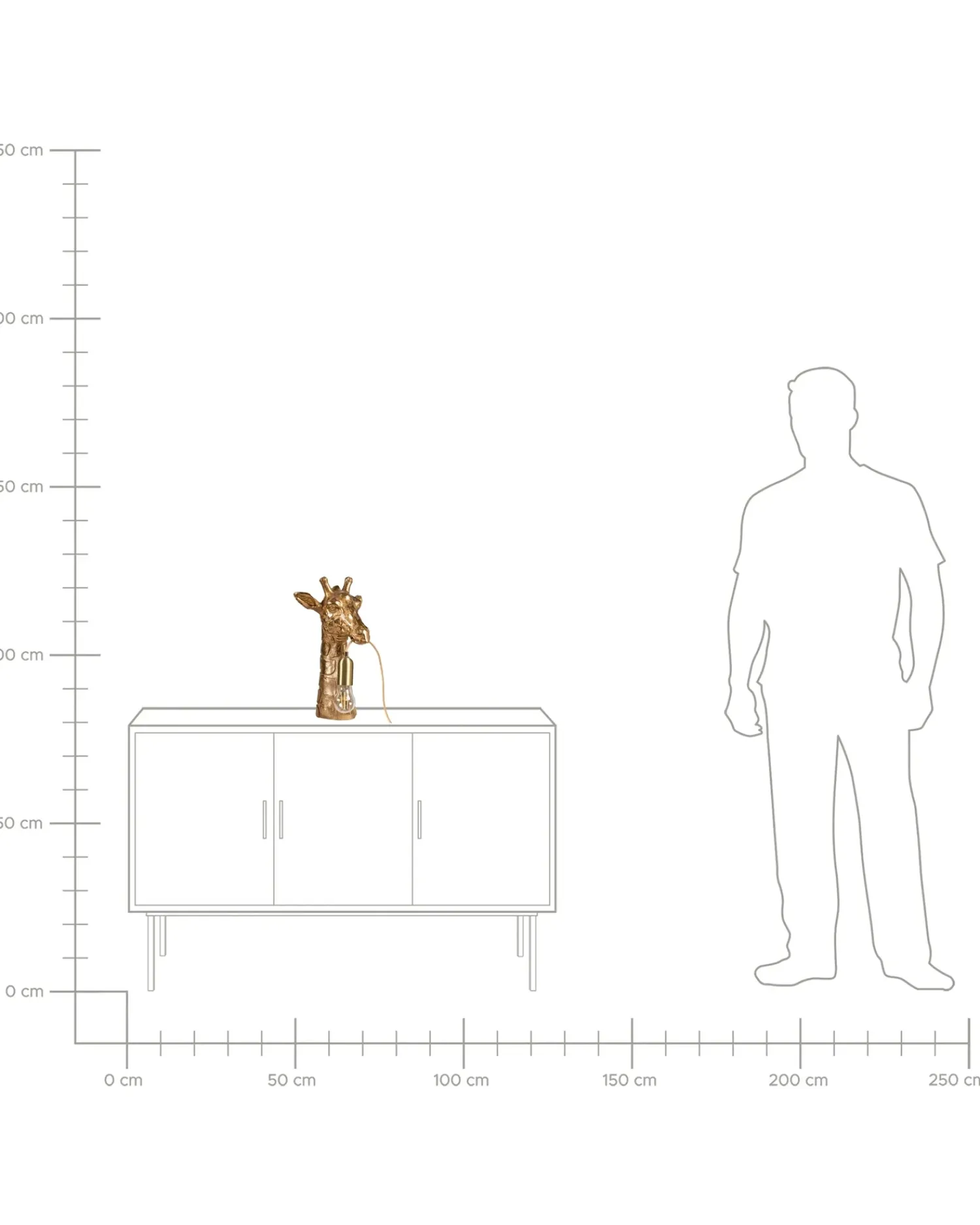 Best Beliani Lampada da tavolo Giraffa MALAIKA Oro Ottone Oro