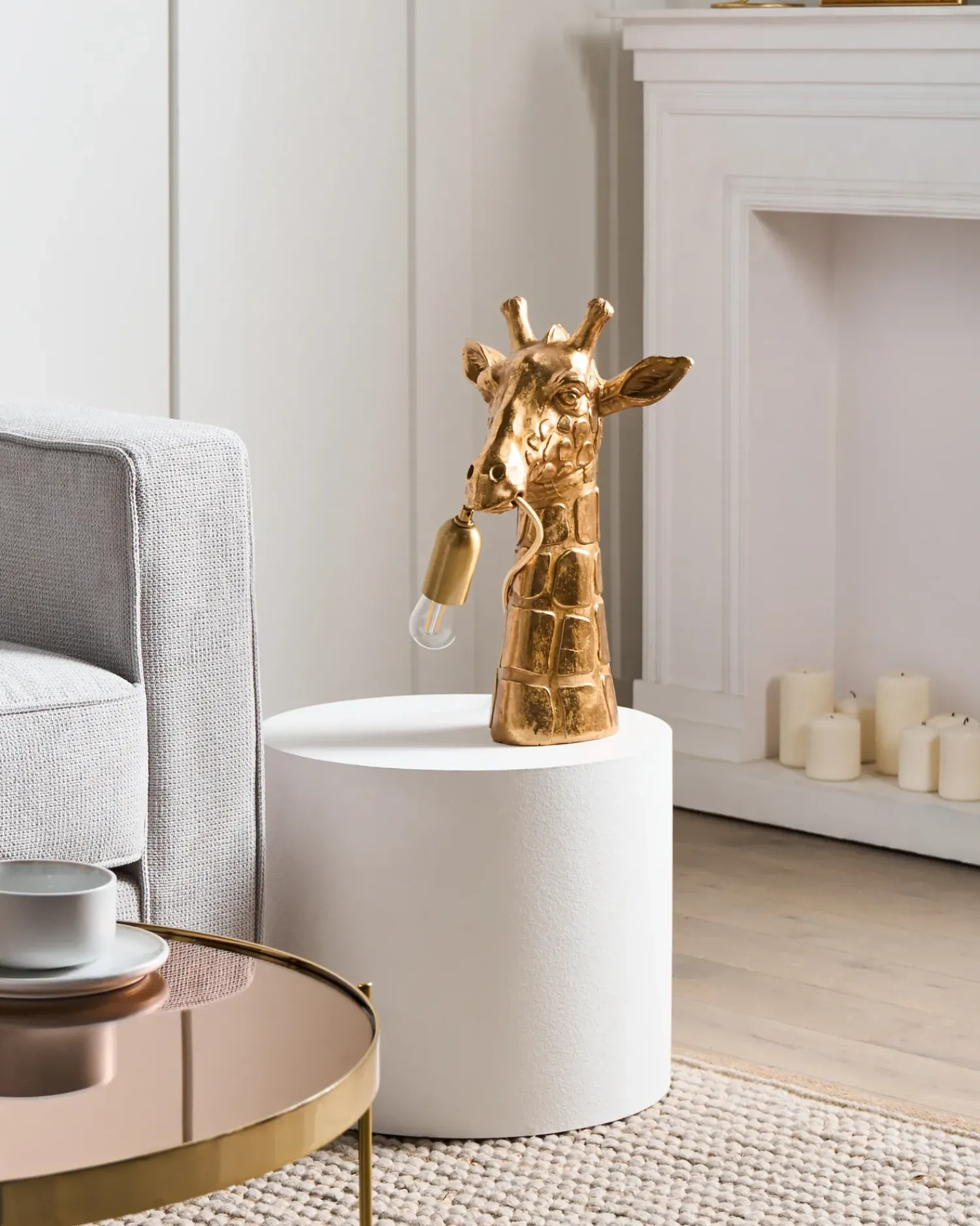Best Beliani Lampada da tavolo Giraffa MALAIKA Oro Ottone Oro