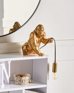 Hot Beliani Lampada da tavolo Gorilla HARAMBE Oro Ottone Oro