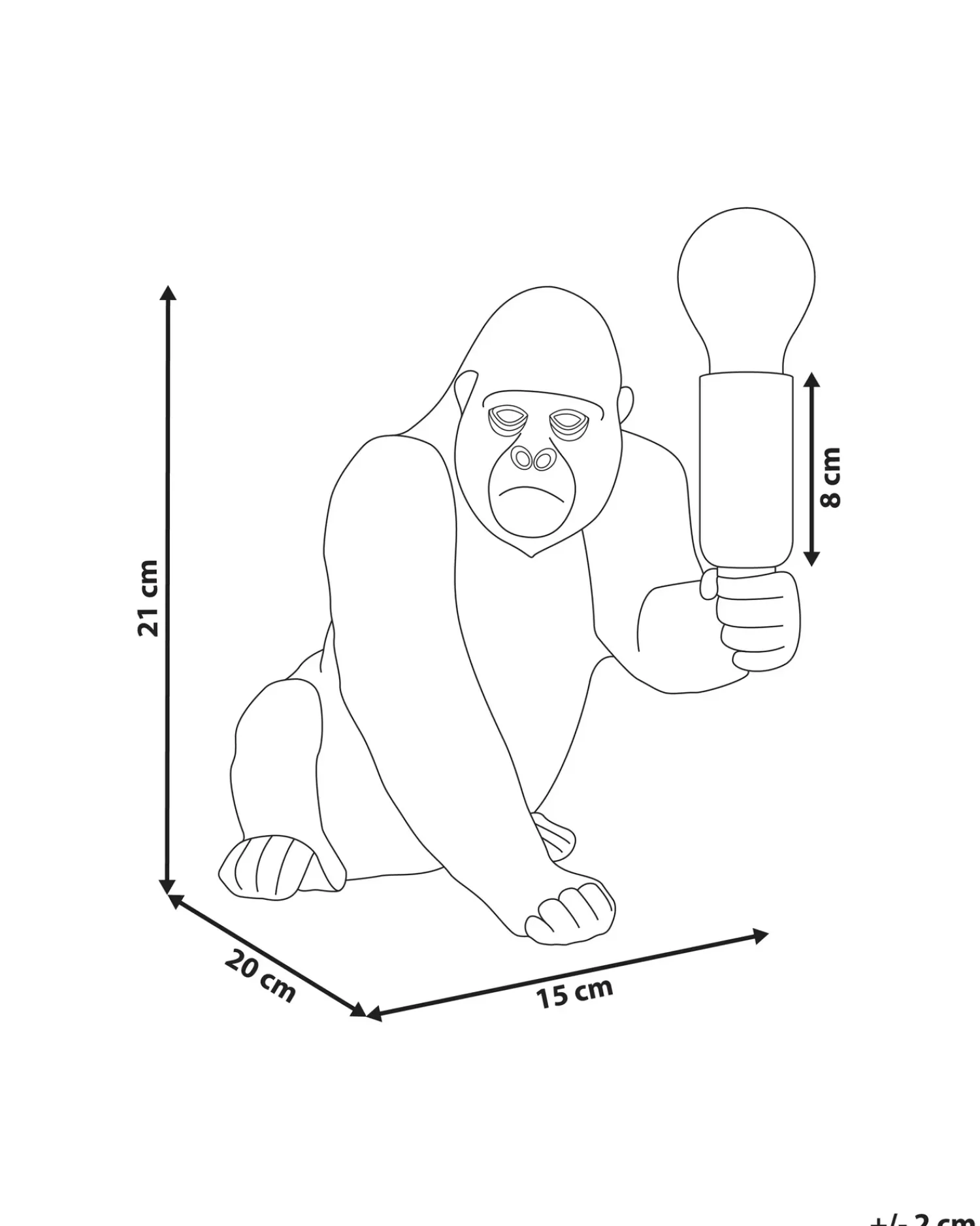Hot Beliani Lampada da tavolo Gorilla HARAMBE Oro Ottone Oro