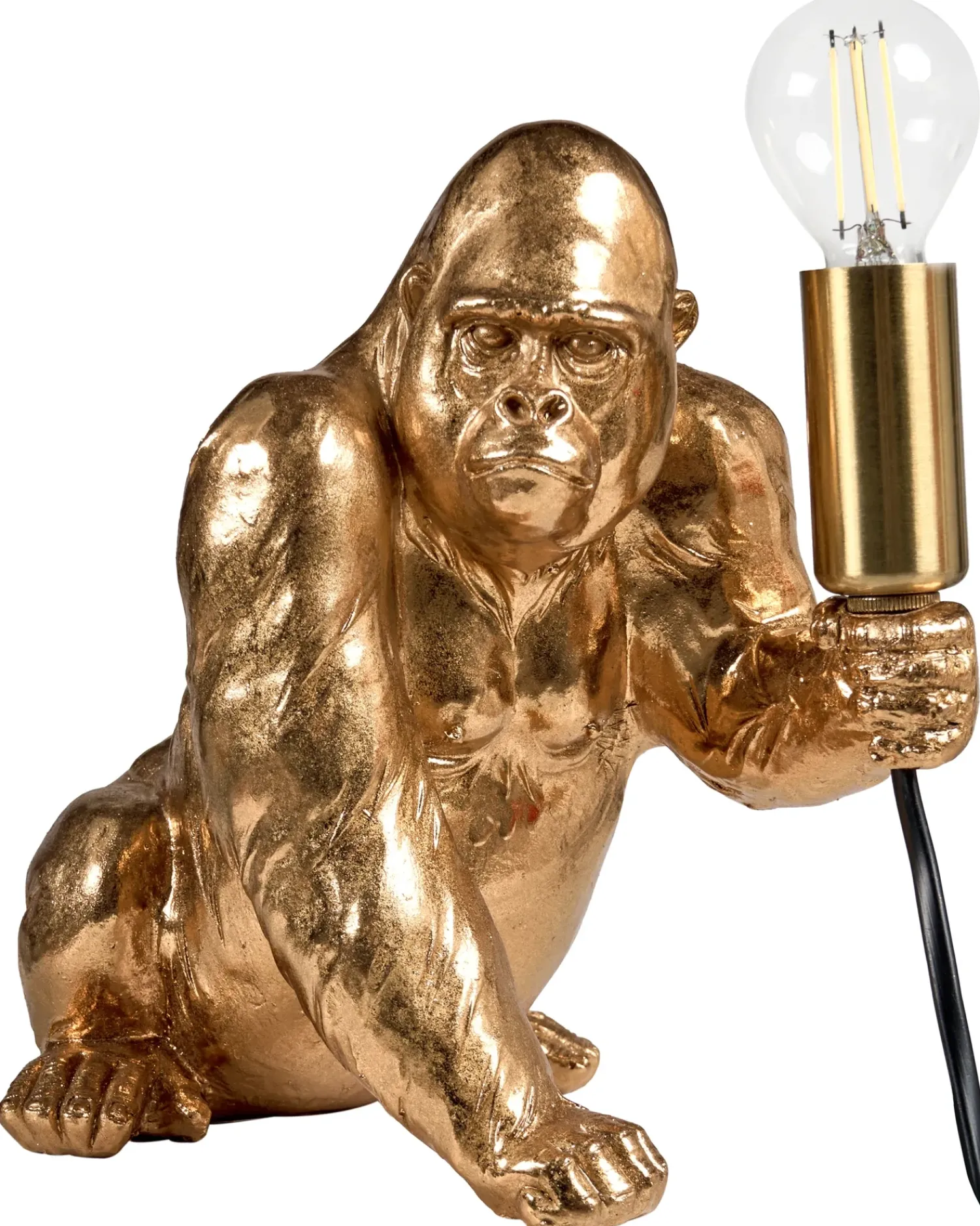Hot Beliani Lampada da tavolo Gorilla HARAMBE Oro Ottone Oro