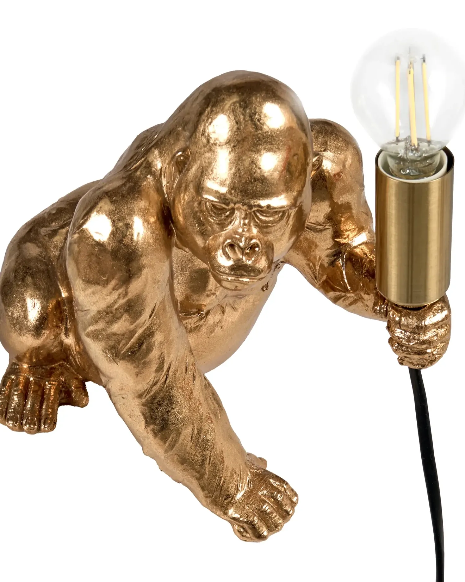 Hot Beliani Lampada da tavolo Gorilla HARAMBE Oro Ottone Oro