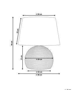 Outlet Beliani Lampada da tavolo GROWEE Vimini Naturale Bianco Naturale Nero