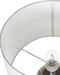 Online Beliani Lampada da tavolo GUAPORE Ceramica Nero Bianco Nero