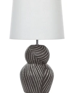 Online Beliani Lampada da tavolo GUAPORE Ceramica Nero Bianco Nero