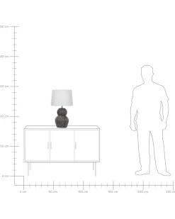 Online Beliani Lampada da tavolo GUAPORE Ceramica Nero Bianco Nero