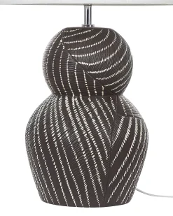 Online Beliani Lampada da tavolo GUAPORE Ceramica Nero Bianco Nero