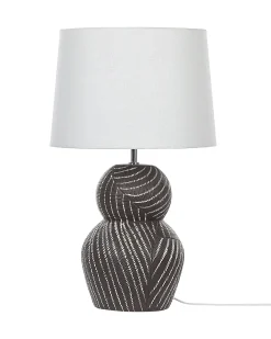 Online Beliani Lampada da tavolo GUAPORE Ceramica Nero Bianco Nero