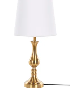 Beliani Lampada da tavolo HODMO Metallo Oro Bianco Oro
