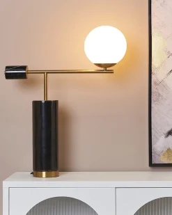 Best Beliani Lampada da tavolo HONDO Pietra Nero Nero Oro