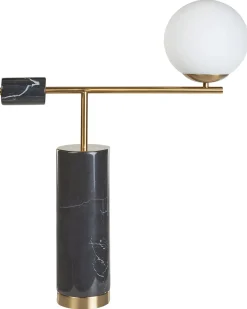 Best Beliani Lampada da tavolo HONDO Pietra Nero Nero Oro