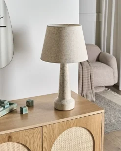 Best Beliani Lampada da tavolo HUMUYA Ceramica Beige chiaro Beige Blu