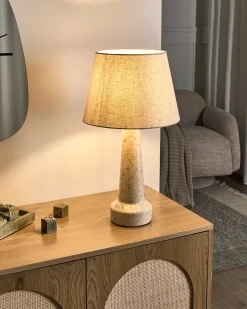 Best Beliani Lampada da tavolo HUMUYA Ceramica Beige chiaro Beige Blu