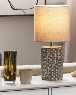 Best Beliani Lampada da tavolo IDER Ceramica Marrone Beige Marrone