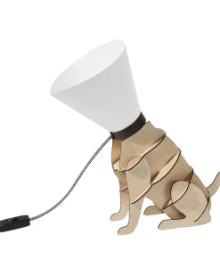 Outlet Beliani Lampada da tavolo ISNA Marrone chiaro Bianco Marrone
