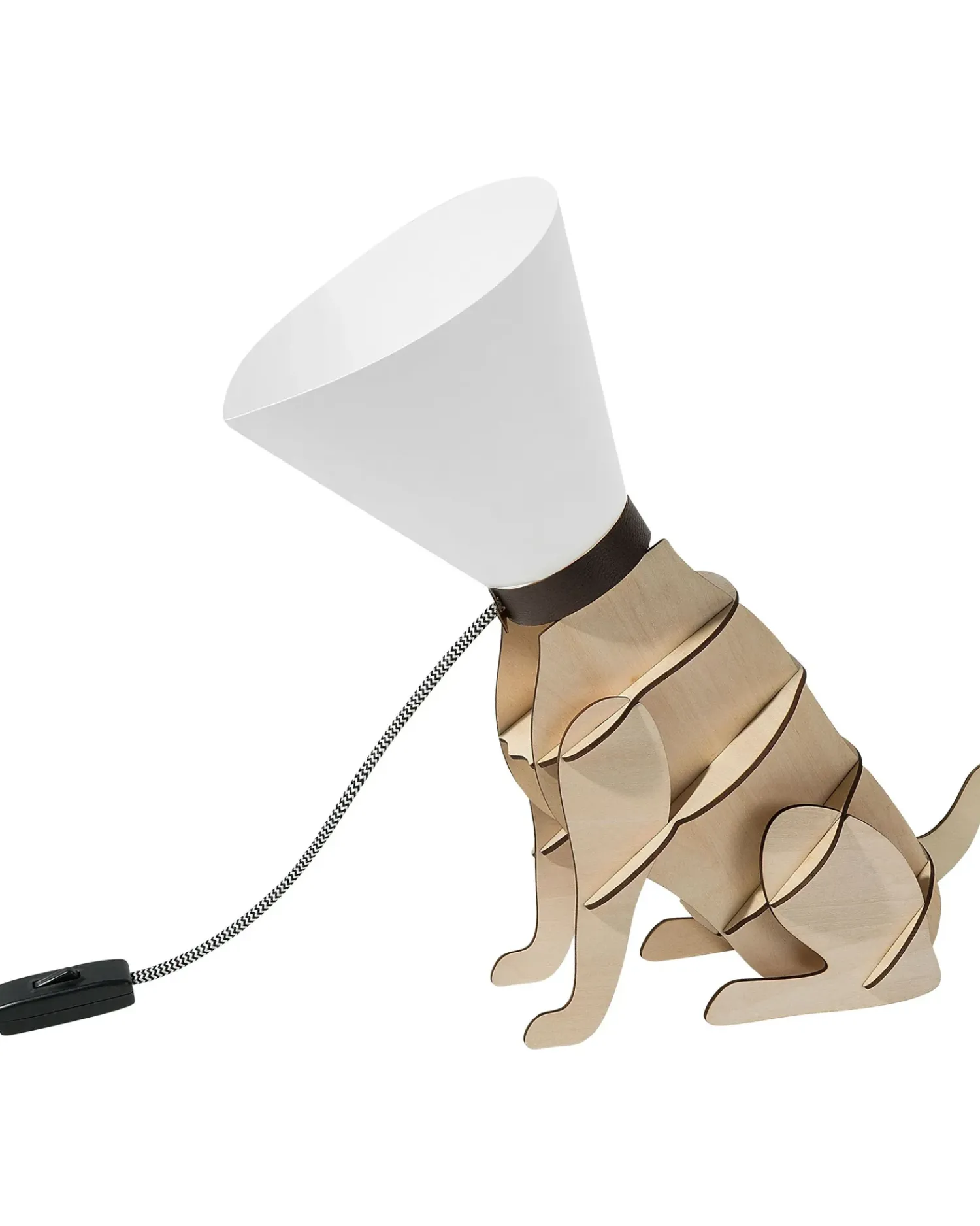 Outlet Beliani Lampada da tavolo ISNA Marrone chiaro Bianco Marrone