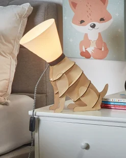 Outlet Beliani Lampada da tavolo ISNA Marrone chiaro Bianco Marrone