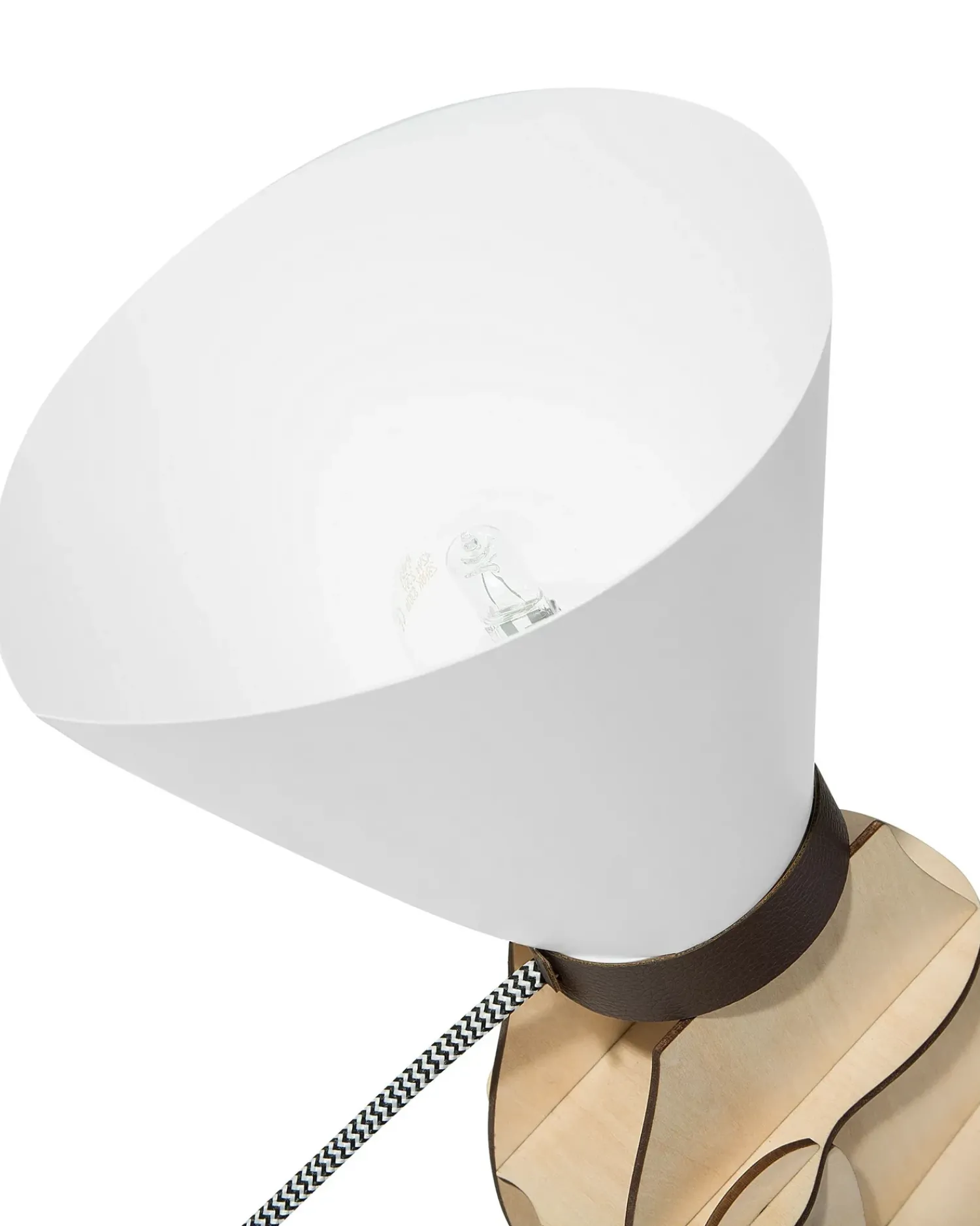 Outlet Beliani Lampada da tavolo ISNA Marrone chiaro Bianco Marrone
