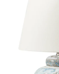 Best Beliani Lampada da tavolo JAMAPA Porcellana Bianco/Blu Bianco Blu
