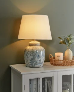Best Beliani Lampada da tavolo JAMAPA Porcellana Bianco/Blu Bianco Blu
