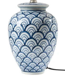 Sale Beliani Lampada da tavolo JAUCA Porcellana Bianco/Blu Bianco Blu