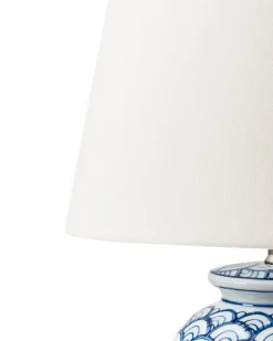 Sale Beliani Lampada da tavolo JAUCA Porcellana Bianco/Blu Bianco Blu
