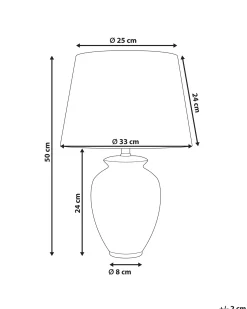 Sale Beliani Lampada da tavolo JAUCA Porcellana Bianco/Blu Bianco Blu