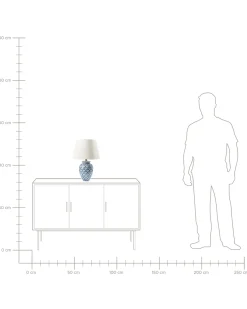 Sale Beliani Lampada da tavolo JAUCA Porcellana Bianco/Blu Bianco Blu