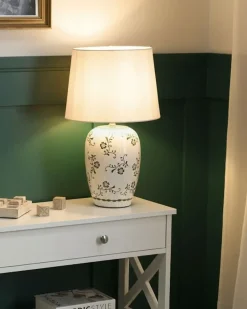 Discount Beliani Lampada da tavolo JINNY Ceramica Bianco Bianco Verde