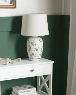 Discount Beliani Lampada da tavolo JINNY Ceramica Bianco Bianco Verde