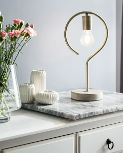 Clearance Beliani Lampada da tavolo JUCAR Metallo Ottone Beige Ottone