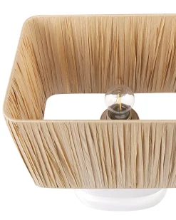 Hot Beliani Lampada da tavolo JUDY Ceramica Bianco Bianco Marrone