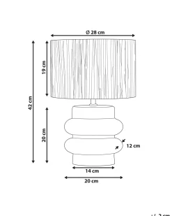 Hot Beliani Lampada da tavolo JUDY Ceramica Bianco Bianco Marrone