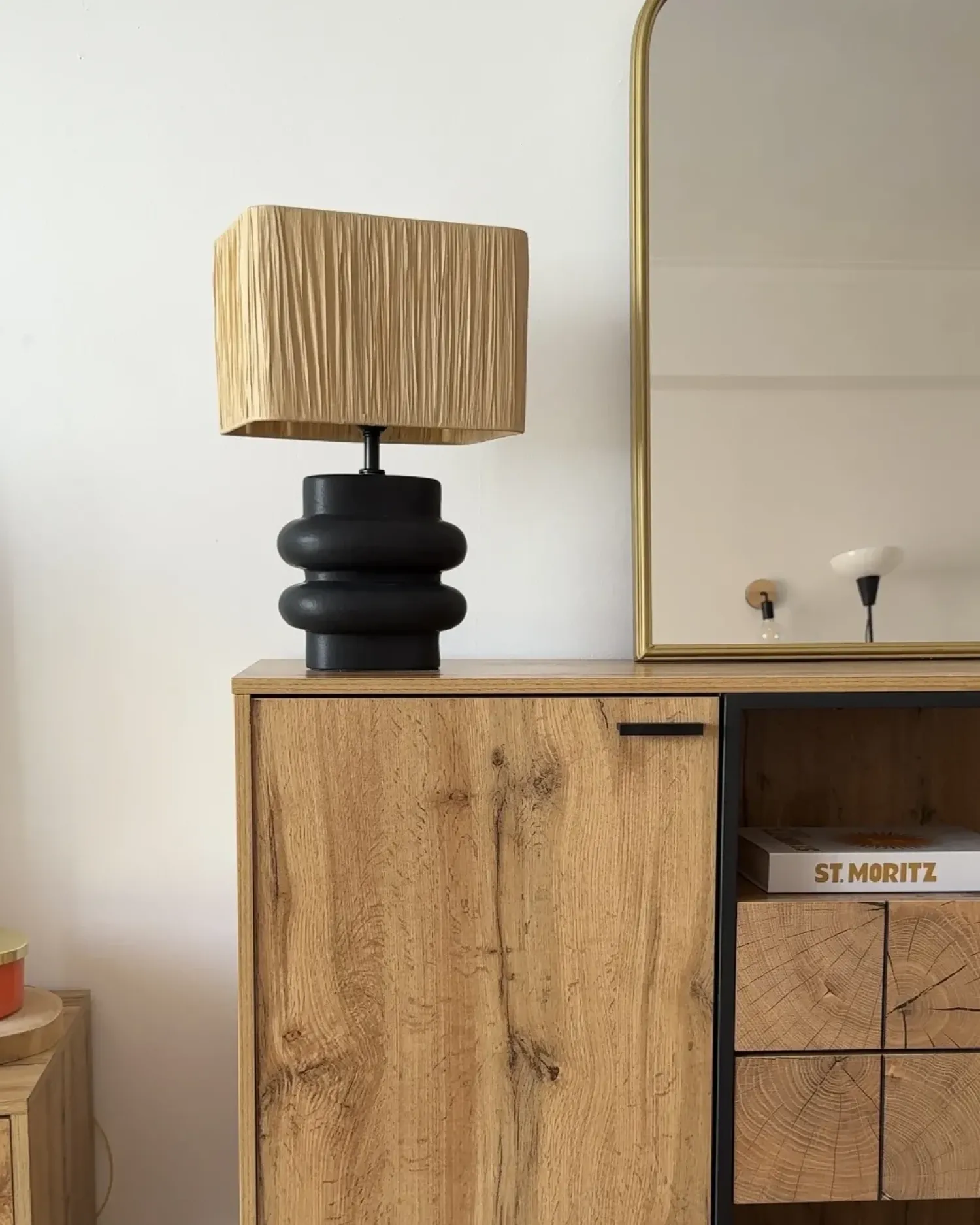 Sale Beliani Lampada da tavolo JUDY Ceramica Nero Marrone Nero