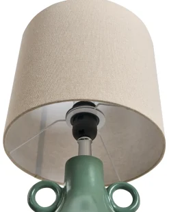 Outlet Beliani Lampada da tavolo KERULEN Ceramica Verde Beige Verde