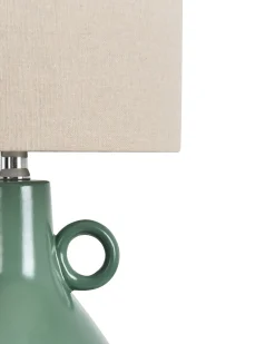 Outlet Beliani Lampada da tavolo KERULEN Ceramica Verde Beige Verde