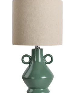 Outlet Beliani Lampada da tavolo KERULEN Ceramica Verde Beige Verde