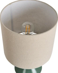 Outlet Beliani Lampada da tavolo KERULEN Ceramica Verde Beige Verde