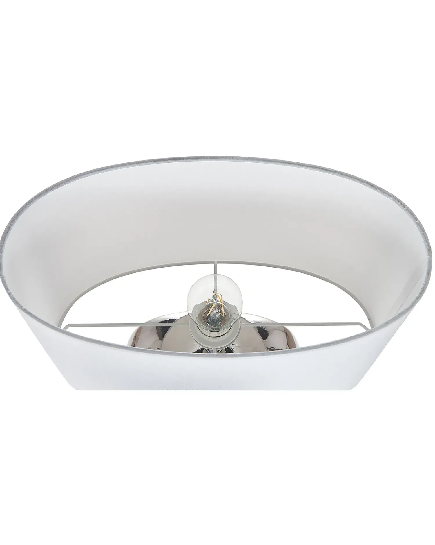 Discount Beliani Lampada da tavolo KHERLEN Ceramica Argento Bianco Argento