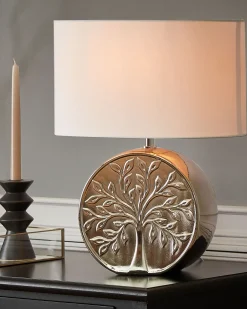 Discount Beliani Lampada da tavolo KHERLEN Ceramica Argento Bianco Argento