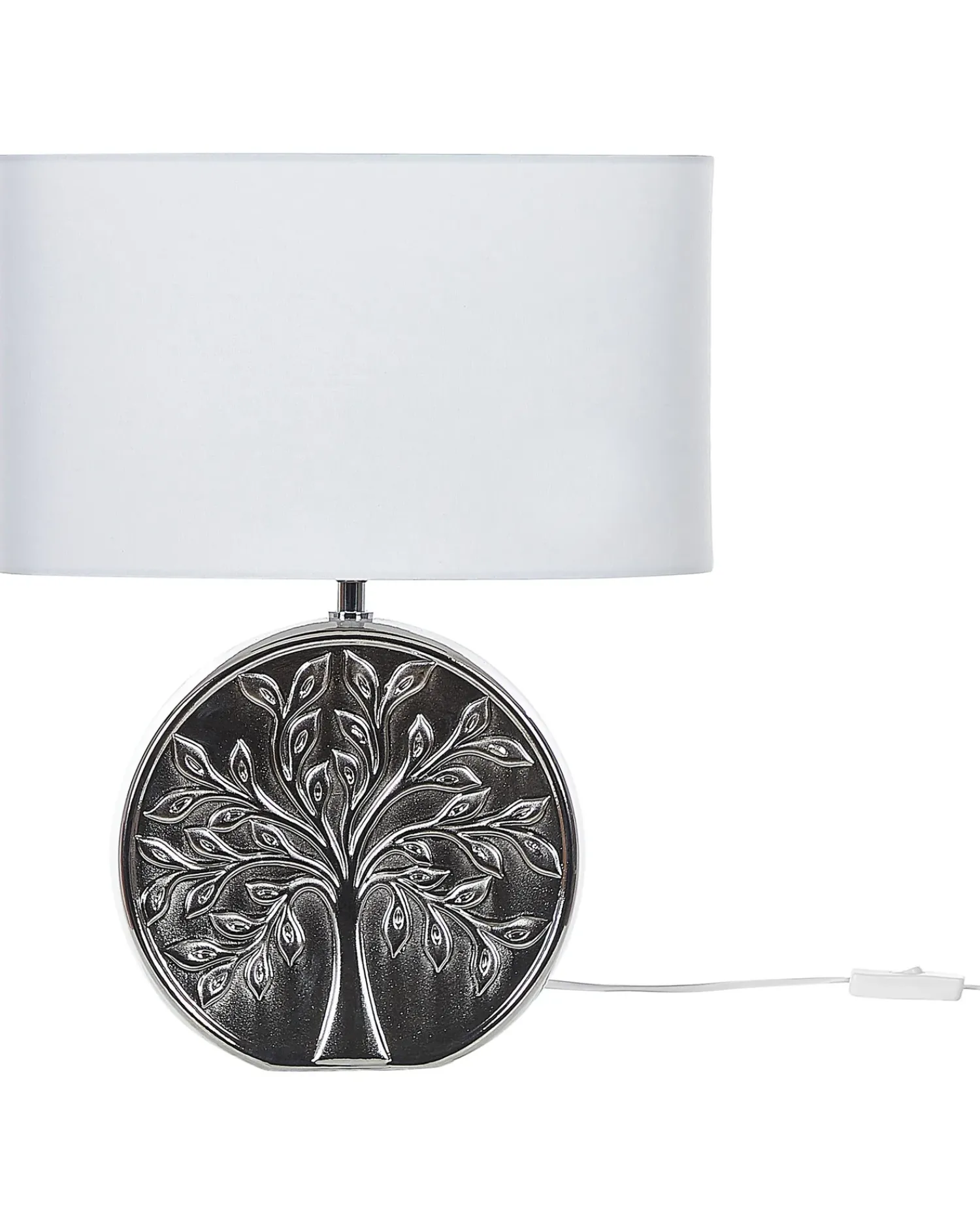 Discount Beliani Lampada da tavolo KHERLEN Ceramica Argento Bianco Argento