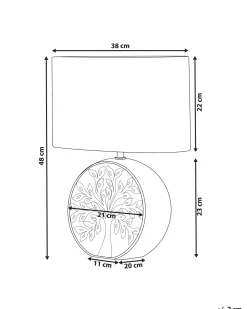 Discount Beliani Lampada da tavolo KHERLEN Ceramica Argento Bianco Argento