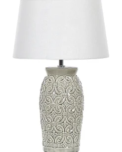 Clearance Beliani Lampada da tavolo KHOPER Ceramica Grigio Bianco Grigio