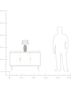 Clearance Beliani Lampada da tavolo KHOPER Ceramica Grigio Bianco Grigio